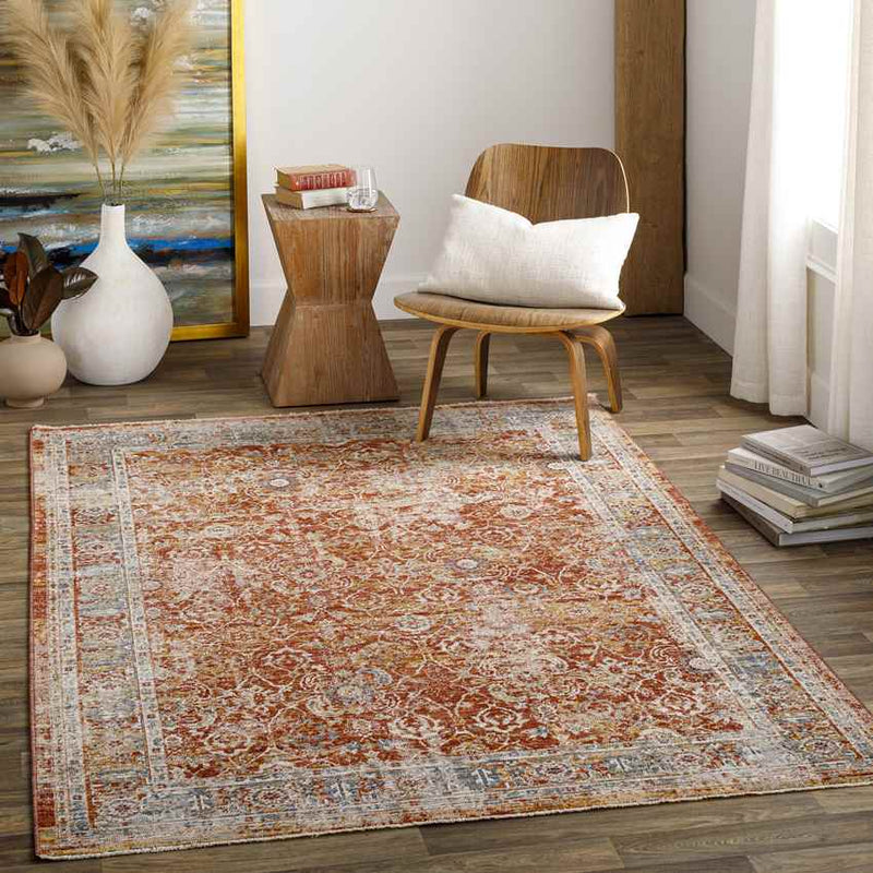 Hartwick Traditional Burgundy Area Rug