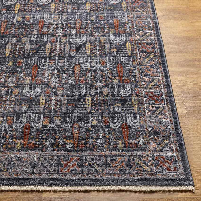 Komurcu Traditional Charcoal Area Rug