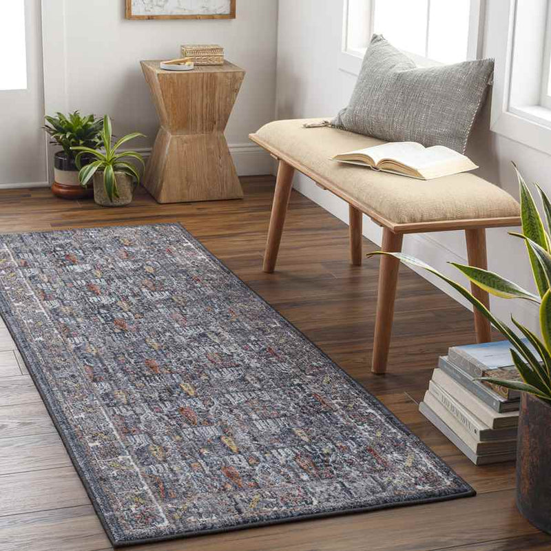 Komurcu Traditional Charcoal Area Rug