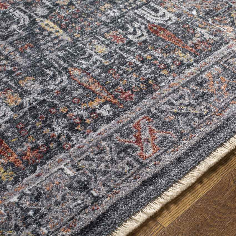 Komurcu Traditional Charcoal Area Rug