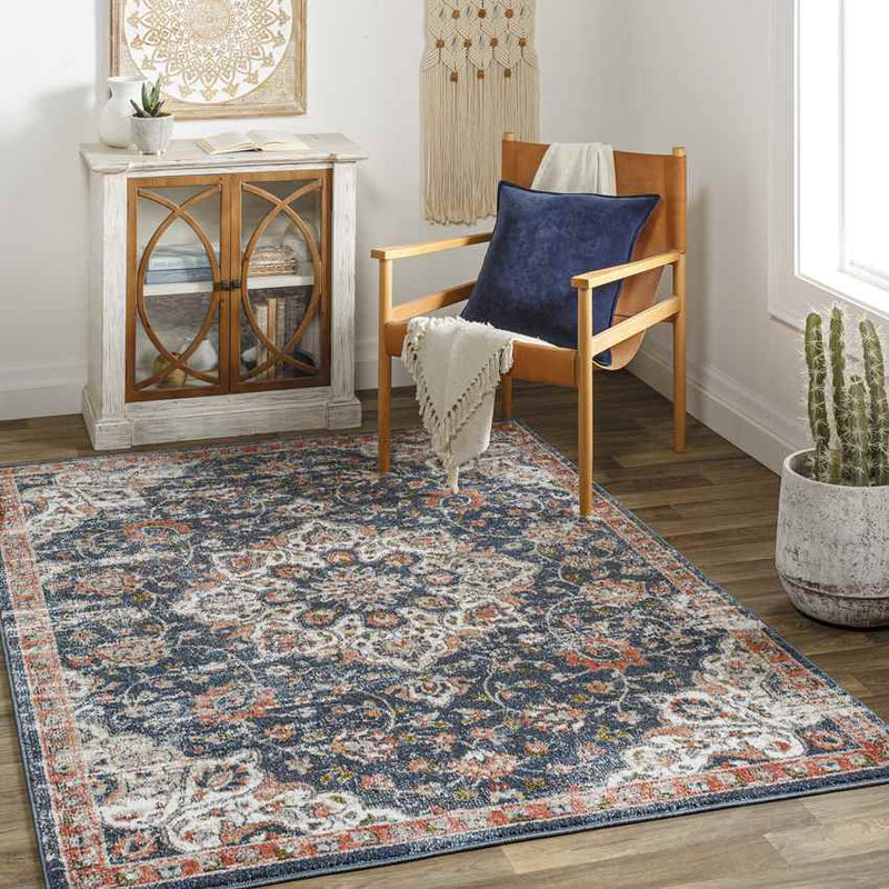 Knierim Traditional Dark Blue Area Rug