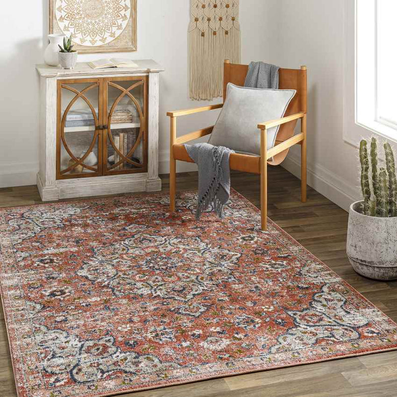 Knierim Traditional Burnt Orange Area Rug