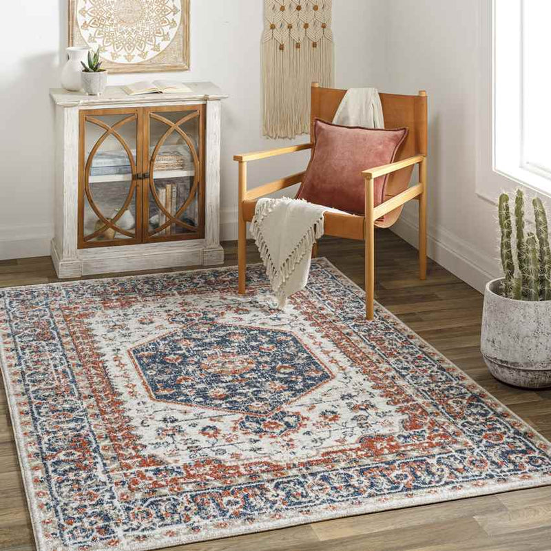 Ladora Traditional Dark Blue Area Rug