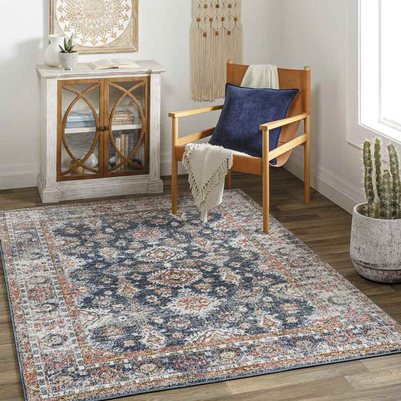 Lambs Grove Traditional Dark Teal Area Rug