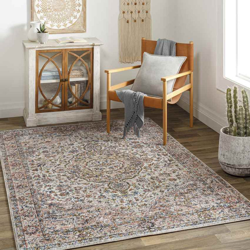 Lamoni Traditional Dark Brown Area Rug