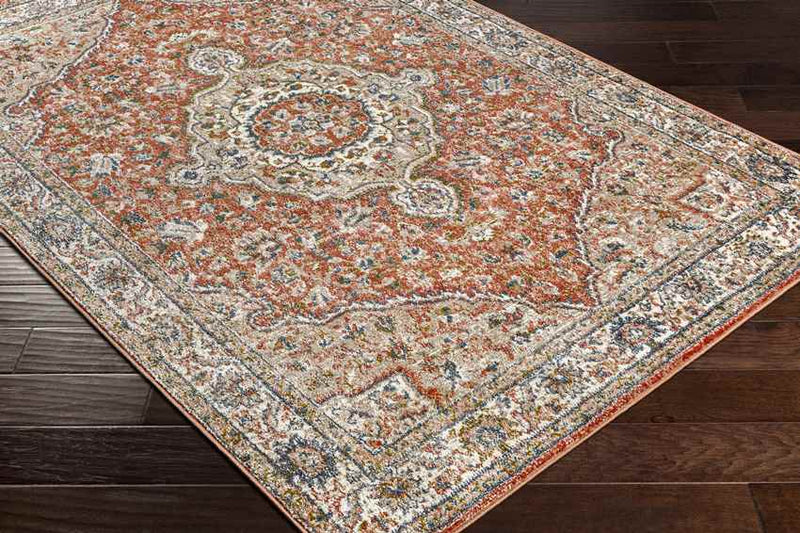 Lamoni Traditional Burnt Orange Area Rug