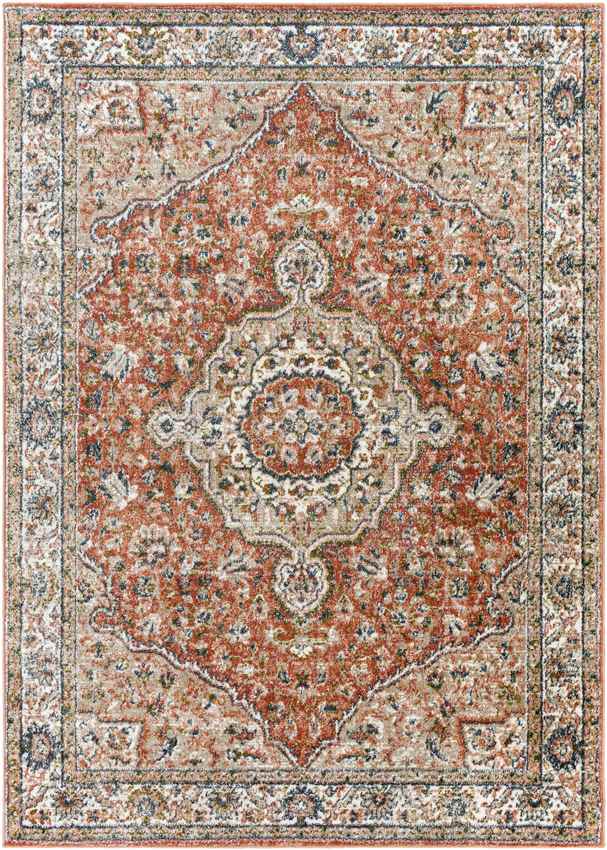 Lamoni Traditional Burnt Orange Area Rug