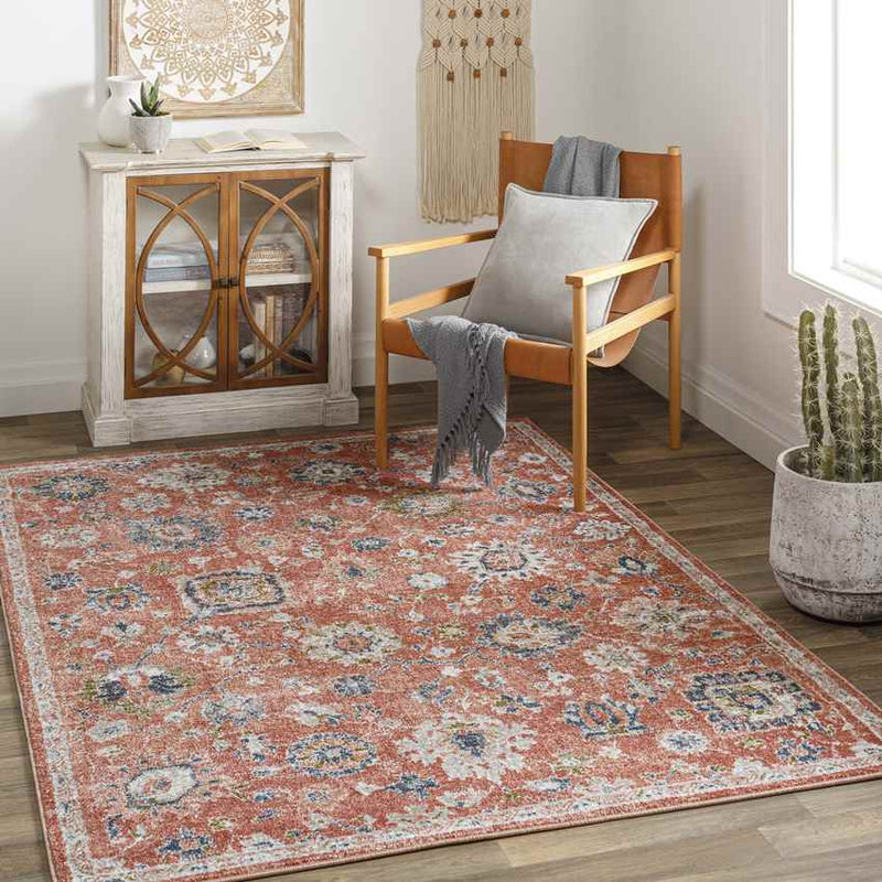 Larchwood Traditional Burnt Orange Area Rug