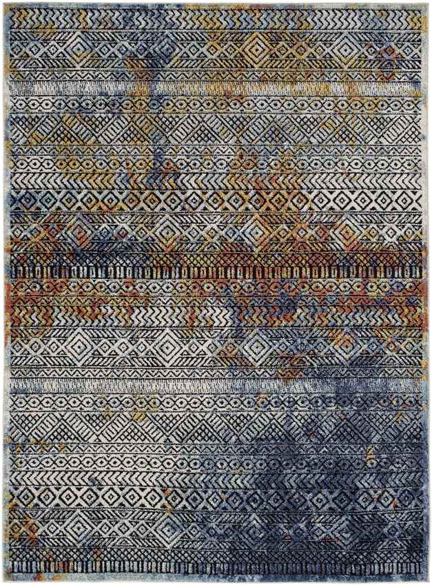 Strongylos Global Dark Blue Area Rug