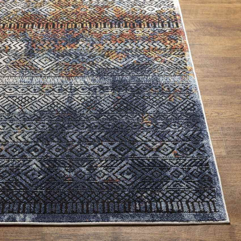 Strongylos Global Dark Blue Area Rug