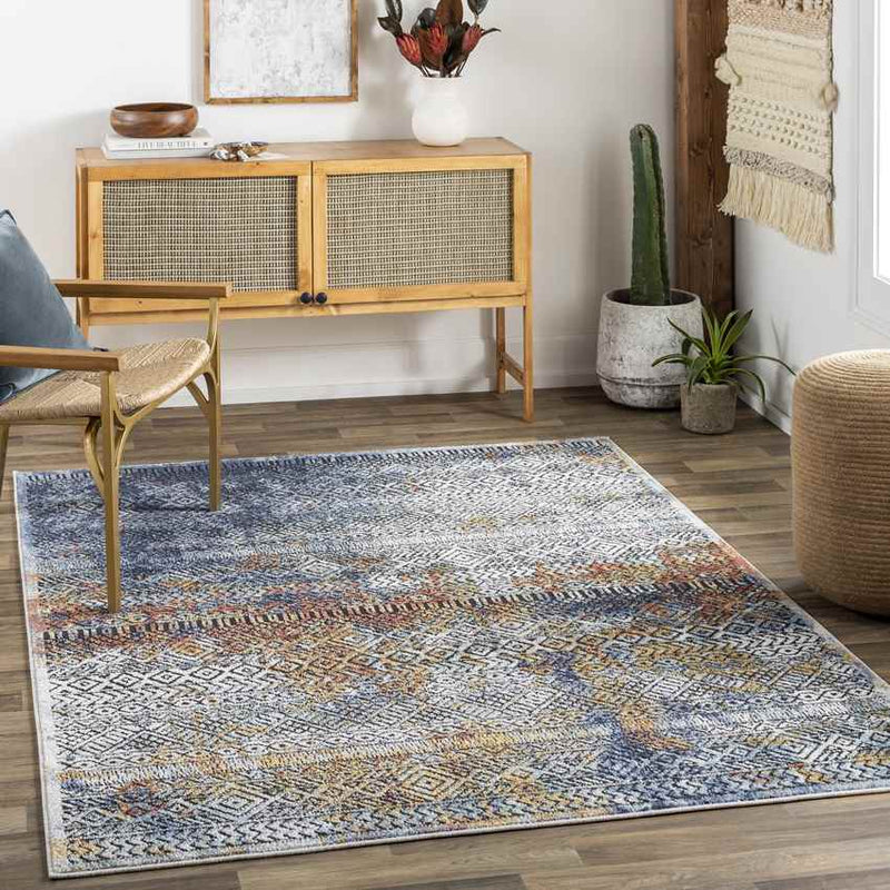 Strongylos Global Dark Blue Area Rug