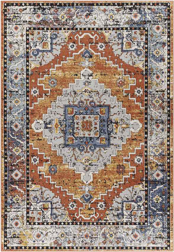 Tavros Traditional Burnt Orange Area Rug