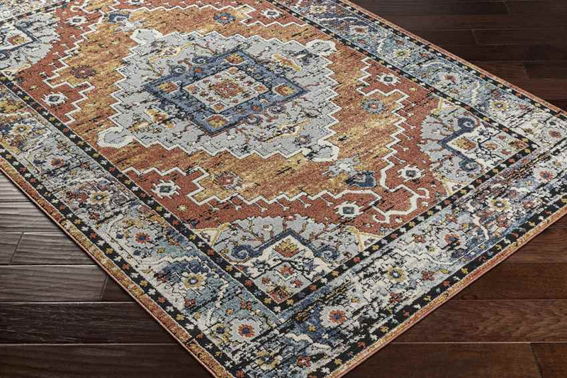 Tavros Traditional Burnt Orange Area Rug