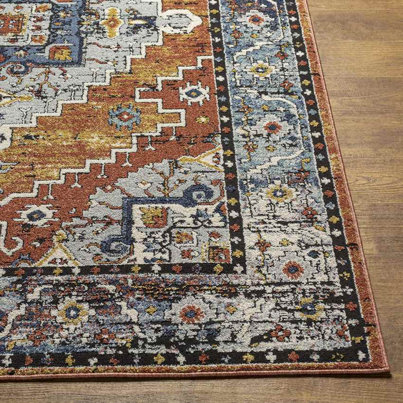 Tavros Traditional Burnt Orange Area Rug