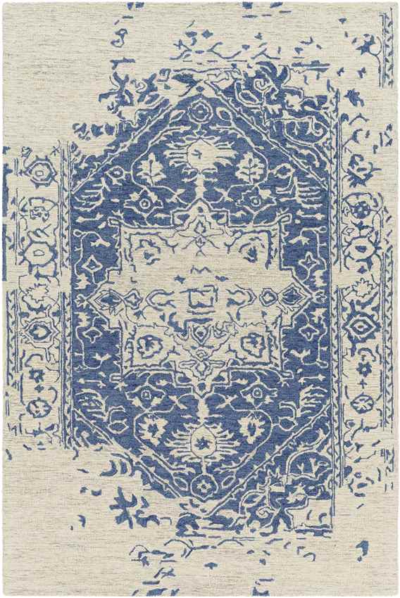 Vretsia Traditional Ink Blue Area Rug