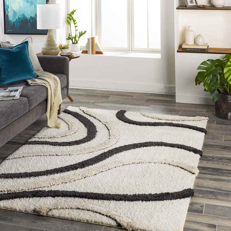 Morfou Modern Black Area Rug