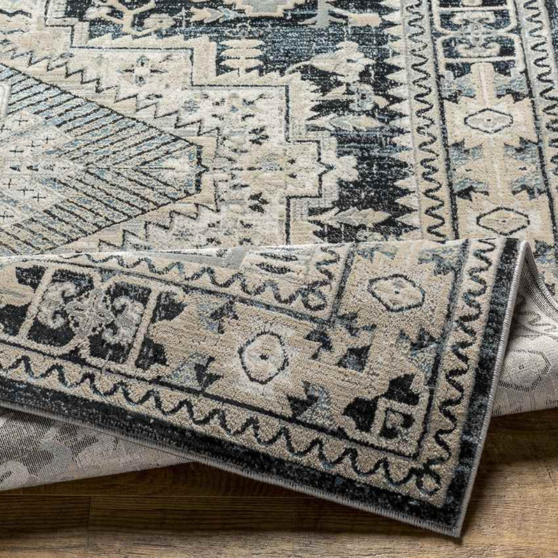 Pachna Traditional Dark Teal Area Rug