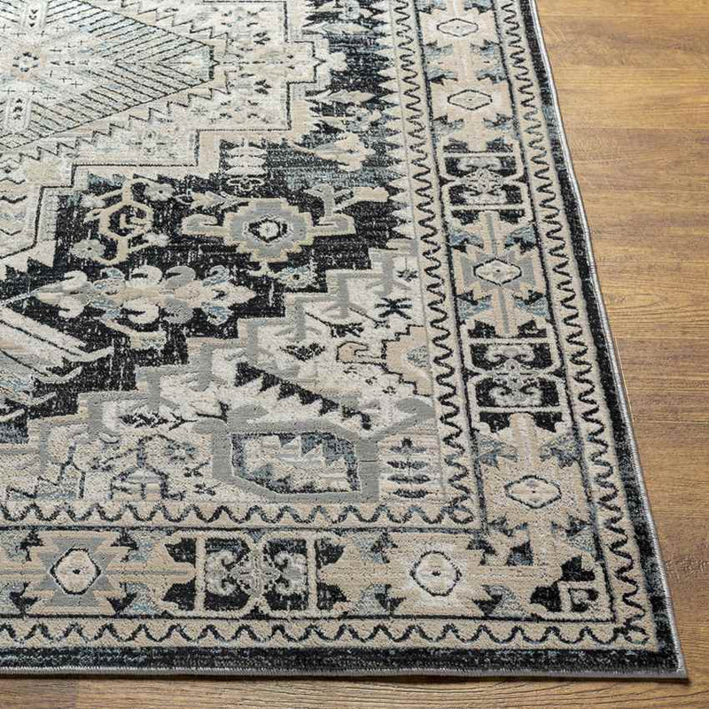 Pachna Traditional Dark Teal Area Rug