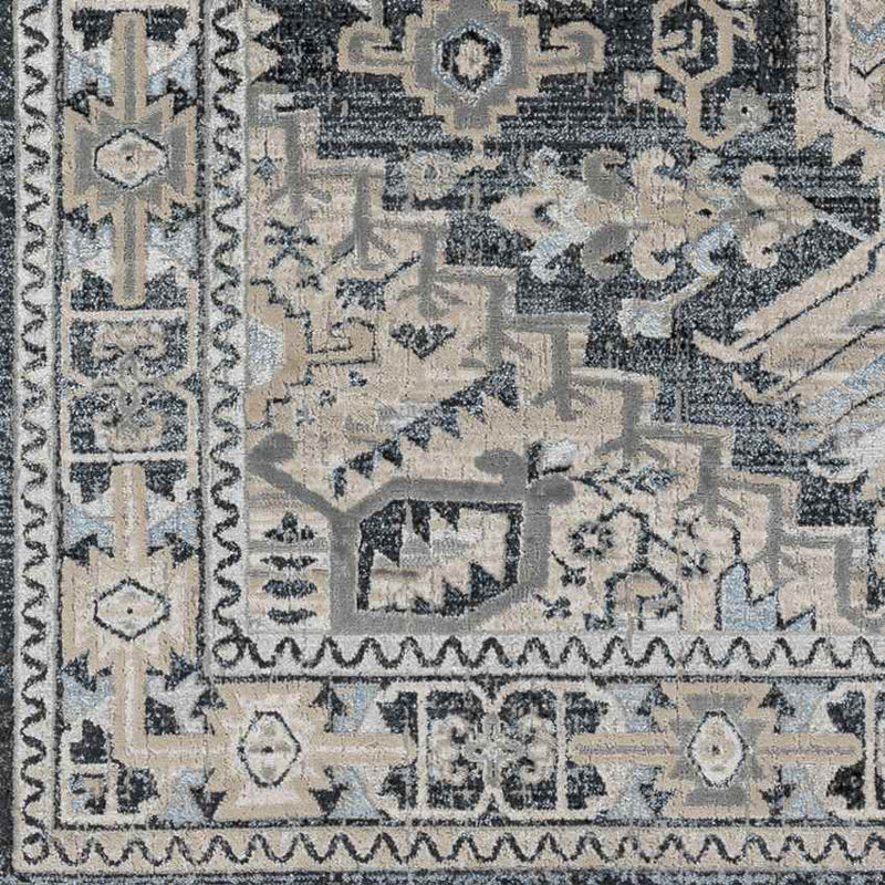 Pachna Traditional Dark Teal Area Rug