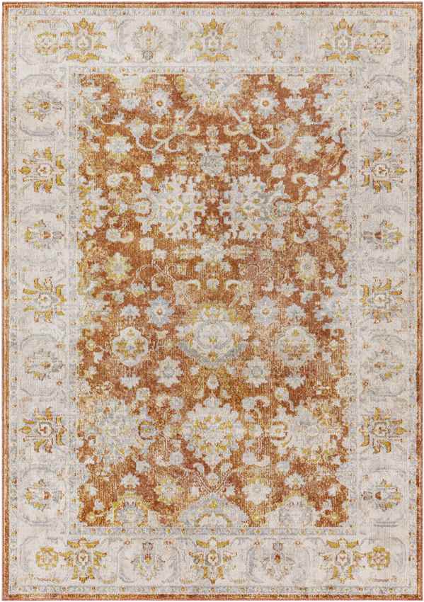 Louroukina Traditional Burnt Orange Area Rug