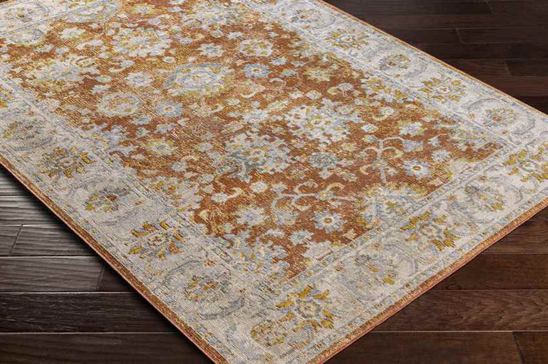 Louroukina Traditional Burnt Orange Area Rug