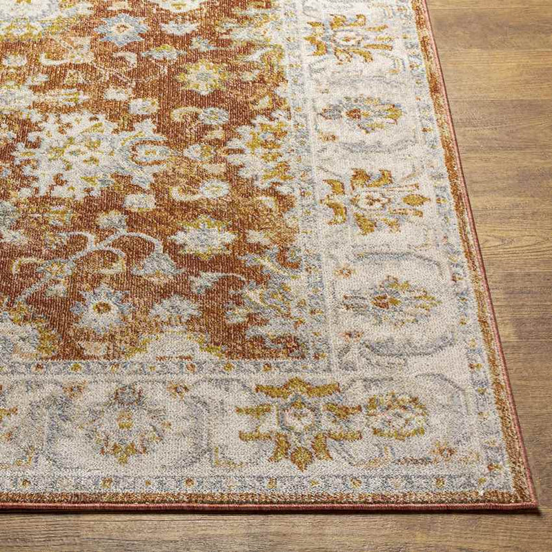 Louroukina Traditional Burnt Orange Area Rug