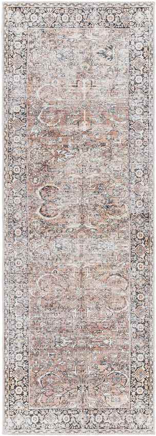 Marathovounos Traditional Dusty Coral Washable Area Rug