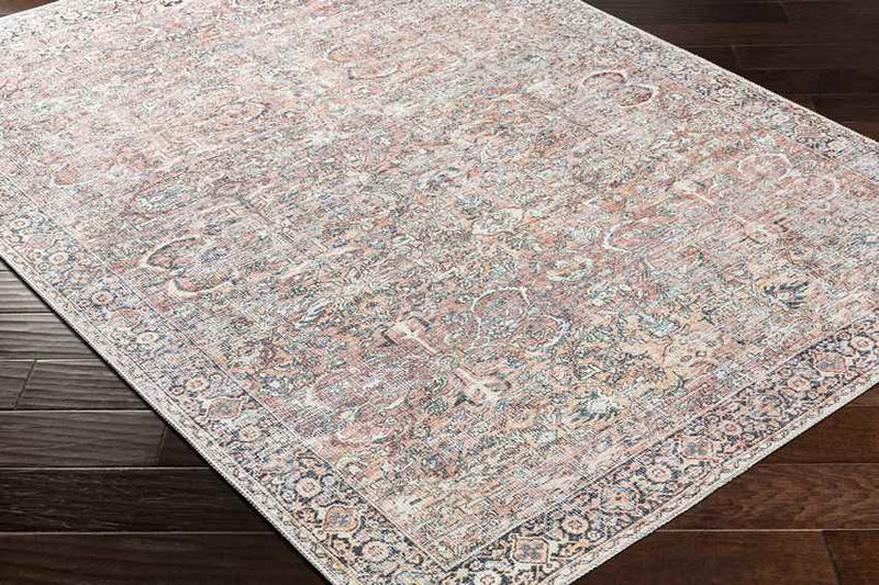 Marathovounos Traditional Dusty Coral Washable Area Rug