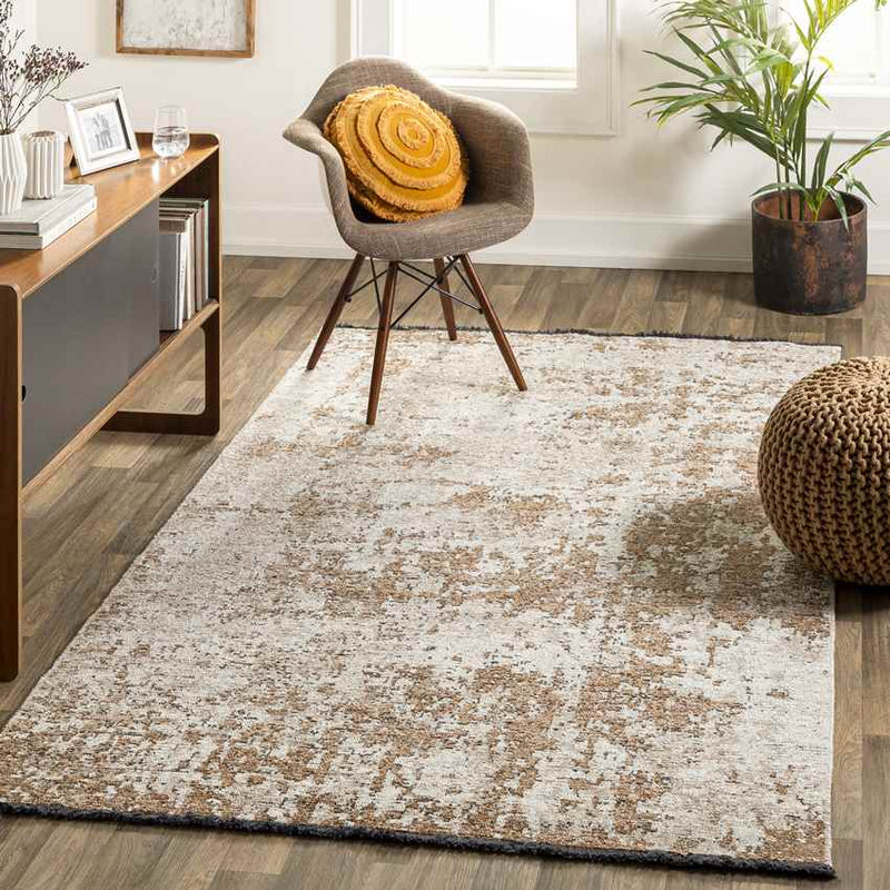 Mandres Modern Burnt Orange Area Rug