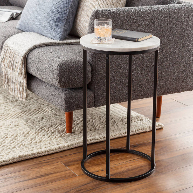 Hyryla White End Table