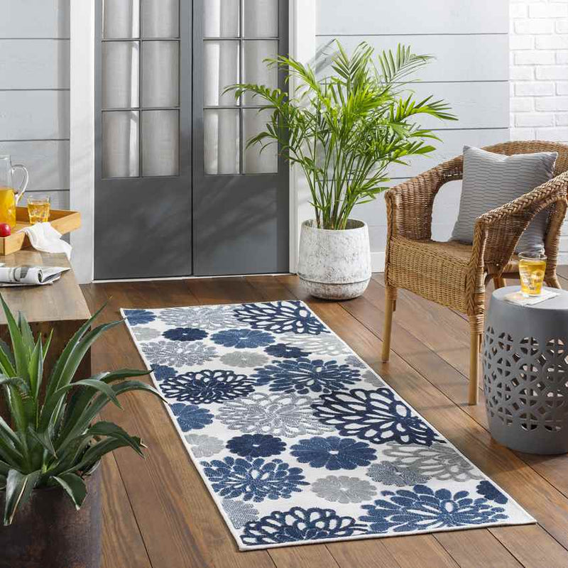 Ekron Cottage Dark Blue Area Rug