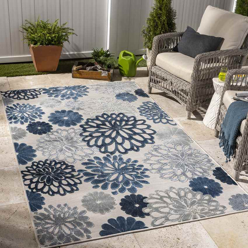 Ekron Cottage Dark Blue Area Rug