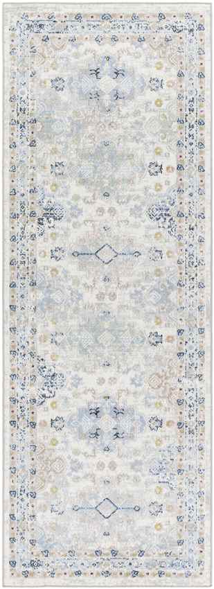 Lynch Traditional Light Blue Washable Area Rug