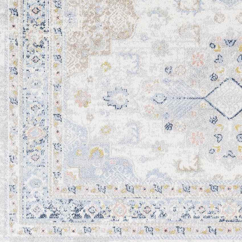 Lynch Traditional Light Blue Washable Area Rug