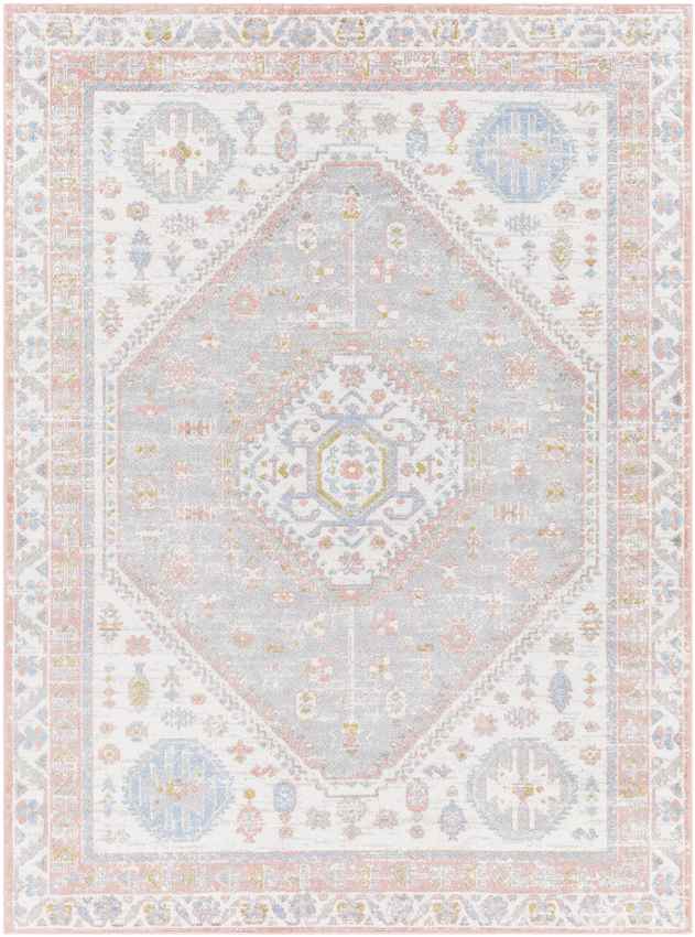 Maize Traditional Blush Washable Area Rug