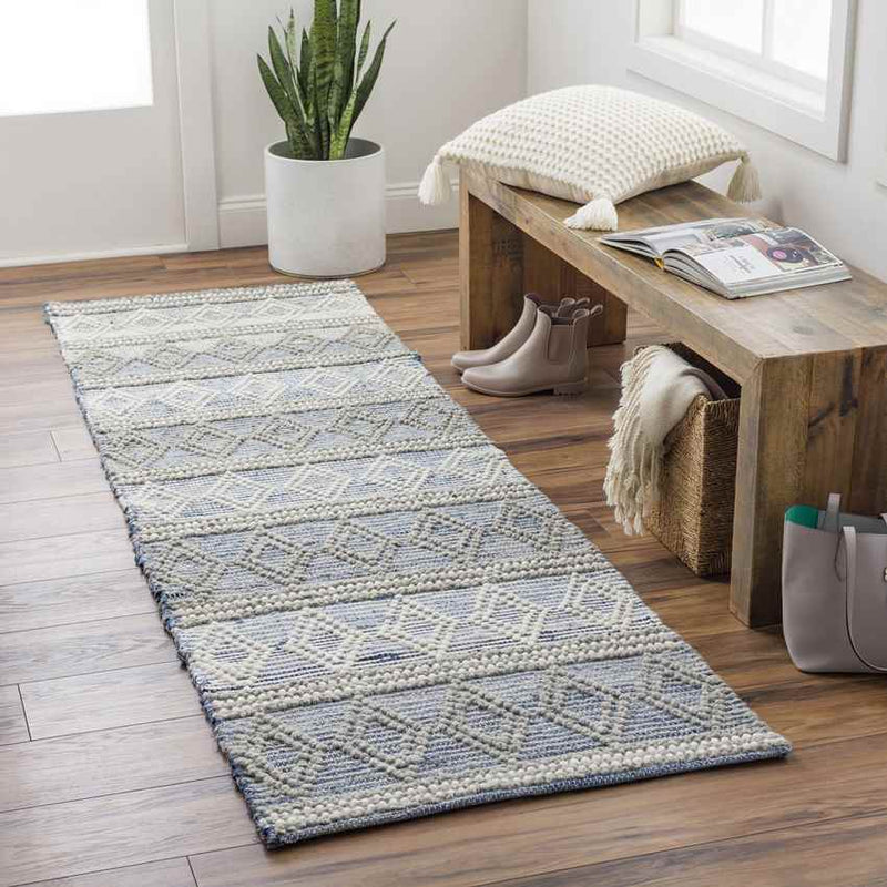 Paola Global Slate Blue/Brown/Off-White Area Rug