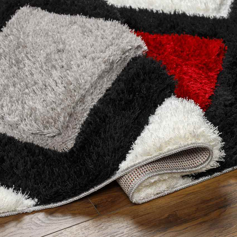 Ruthven Modern Bright Red/Medium Gray Area Rug