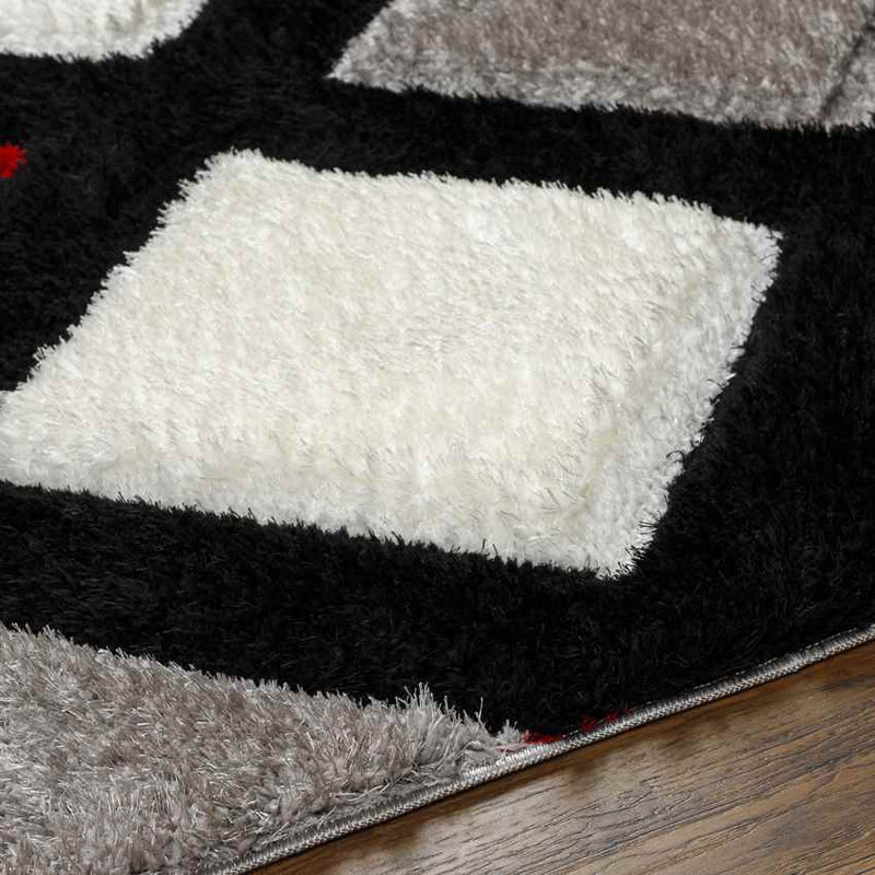 Ruthven Modern Bright Red/Medium Gray Area Rug