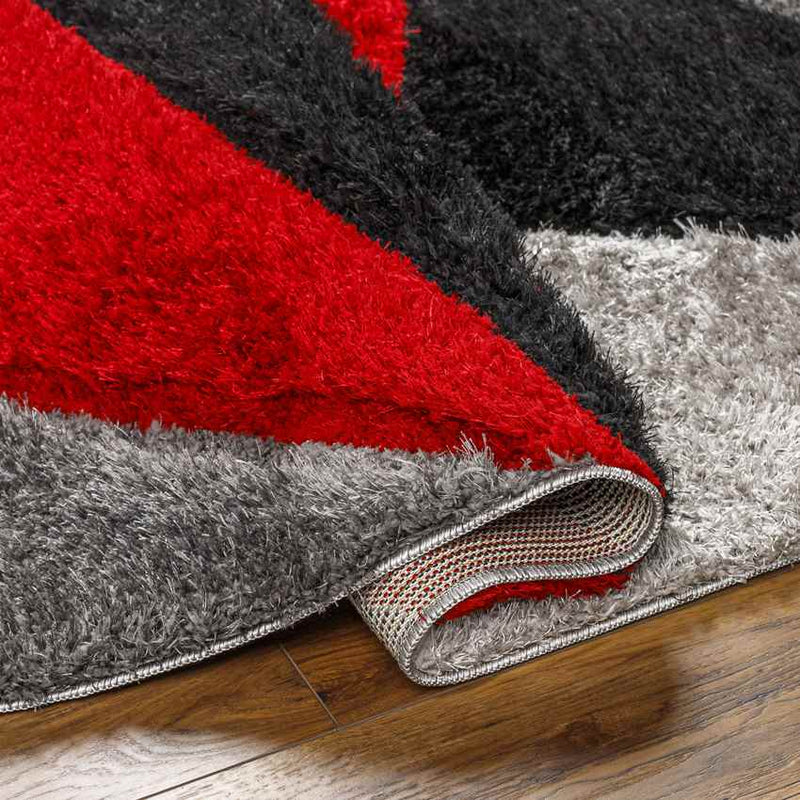 Sebree Modern Bright Red/Light Gray Area Rug