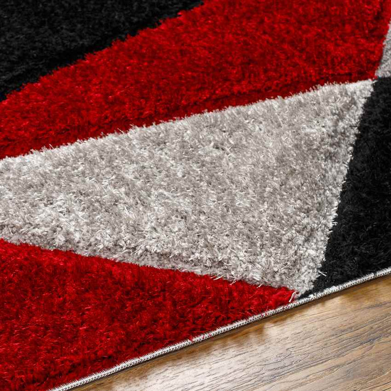 Sebree Modern Bright Red/Light Gray Area Rug