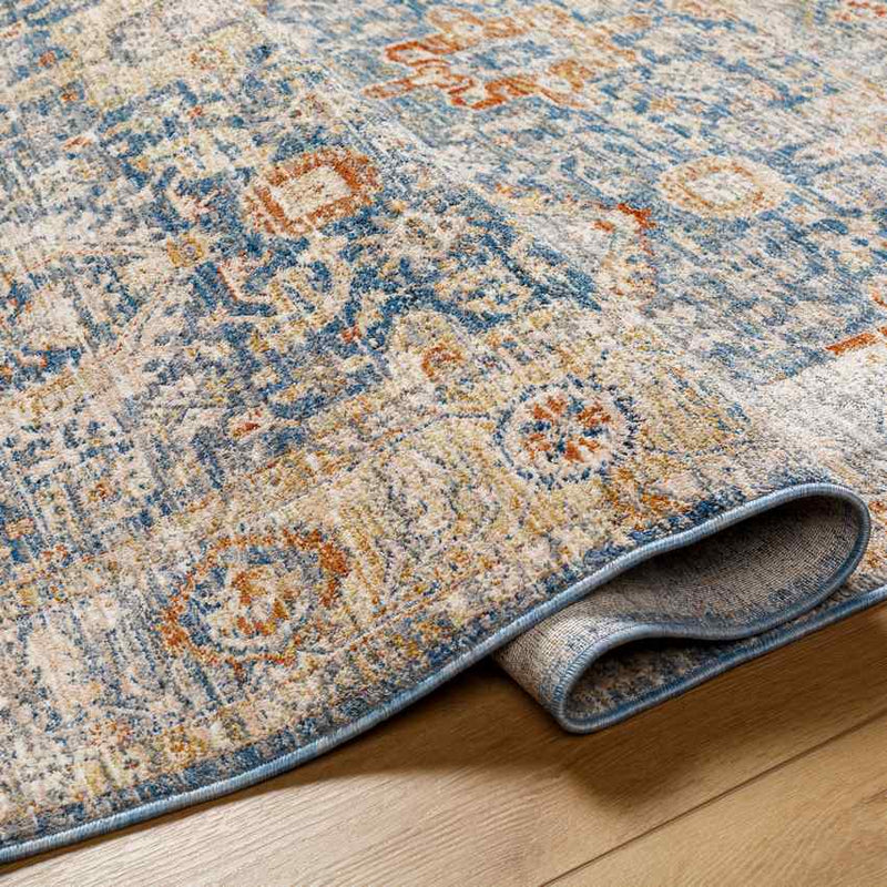 Basehor Traditional Denim Area Rug