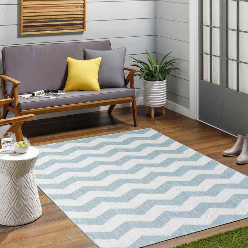 Spring Global Sky Blue/Ivory Area Rug