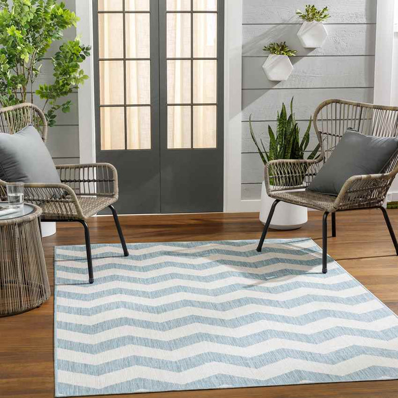 Spring Global Sky Blue/Ivory Area Rug