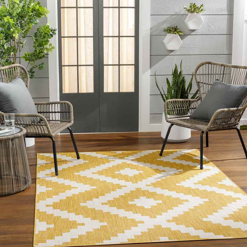 Squaw Global Mustard/Off-White Area Rug