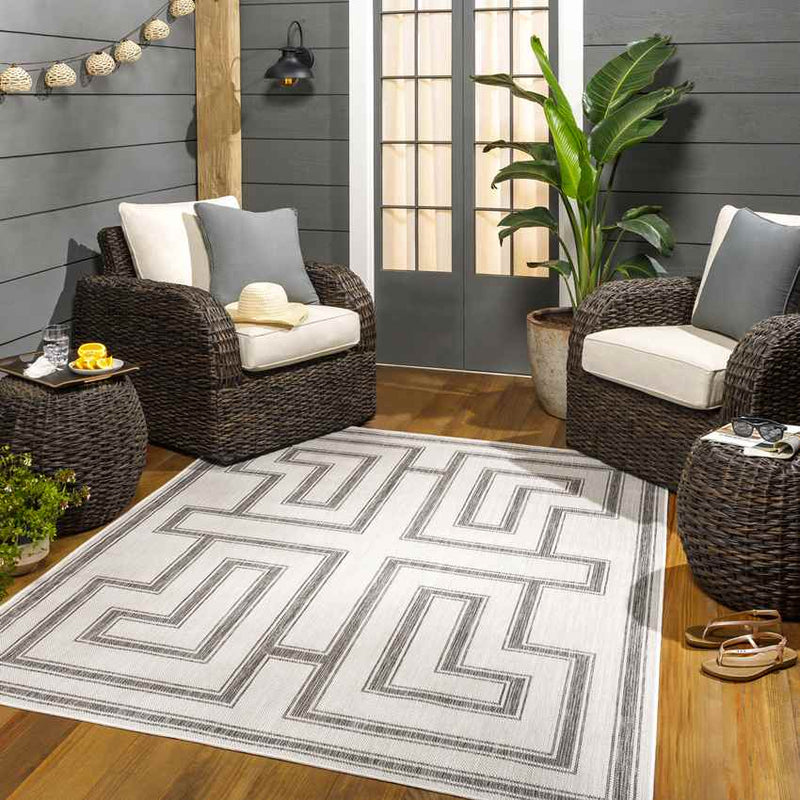 Sylvia Global Ivory/Dark Gray Area Rug