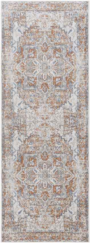 Dry Ridge Traditional Rust Washable Area Rug