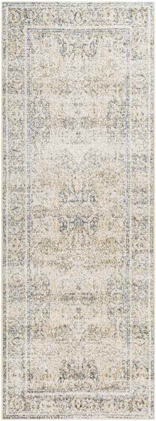 East Traditional Light Gold Washable Area Rug