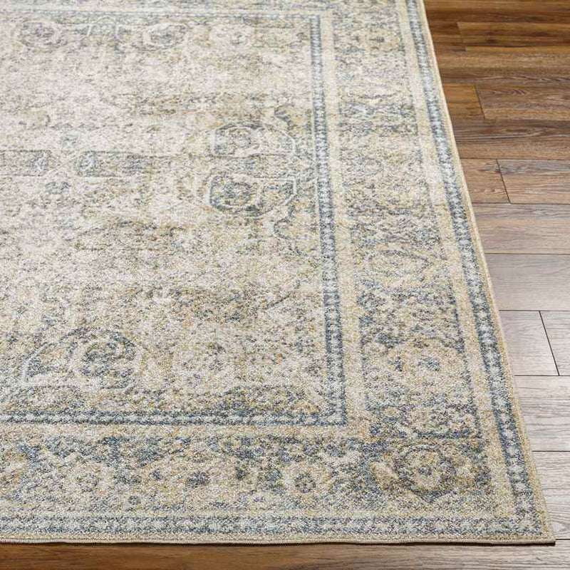 East Traditional Light Gold Washable Area Rug