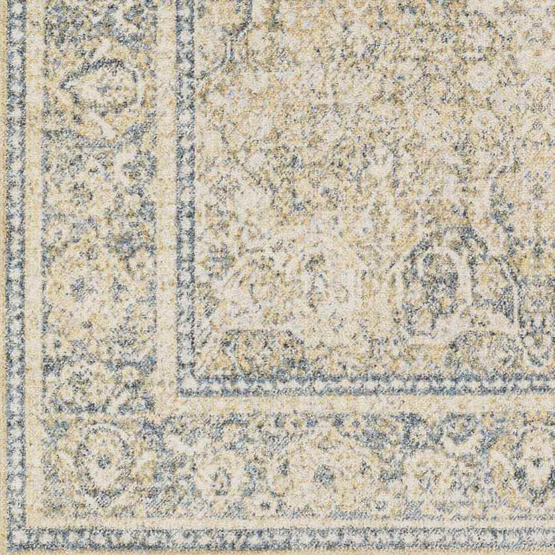 East Traditional Light Gold Washable Area Rug