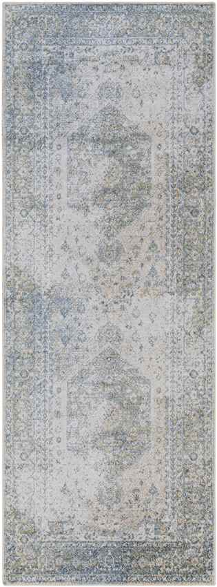 Edmond Traditional Denim Washable Area Rug